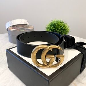 ❌SOLD❌Gucci GG Marmont Leather Wide Belt In Black